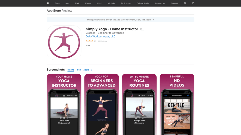 Best Yoga Apps For Beginners: Simply Yoga